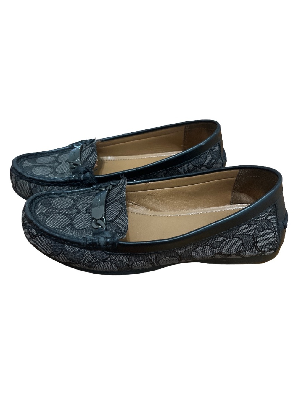 Coach Women’s Size 6 Signature Logo Loafers Black Flats